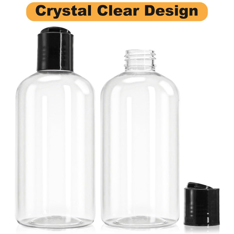 Bekith 16 Pack 8oz Clear Plastic Empty Bottles with Disc Top Caps, Refillable Travel Containers for Shampoo, Lotions, Liquid Body Soap, Creams - Image 5
